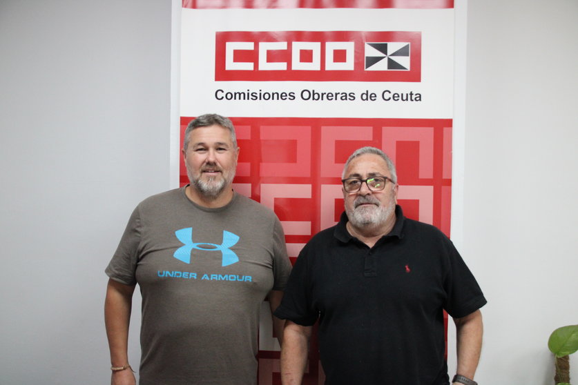 CCOO - secretario general de CCOO de Ceuta, Emilio Postigo, y el delegado sindical Javier Lirio.