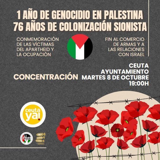 Cartel concentración palestina