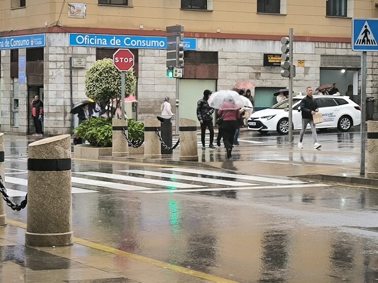 lluvia centro gente