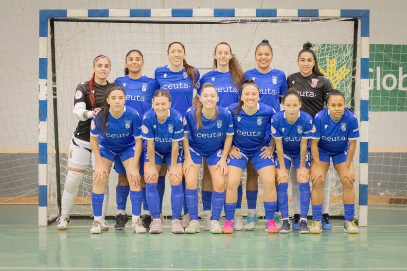 Formación del Ceuta Femenino, este sábado en Mora.